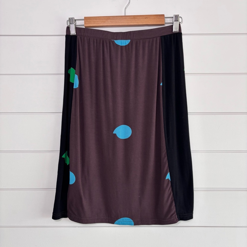 Cynthia Rowley Stylish Brown and Black Skirt with Blue and green Accents Size L - Picture 2 of 12